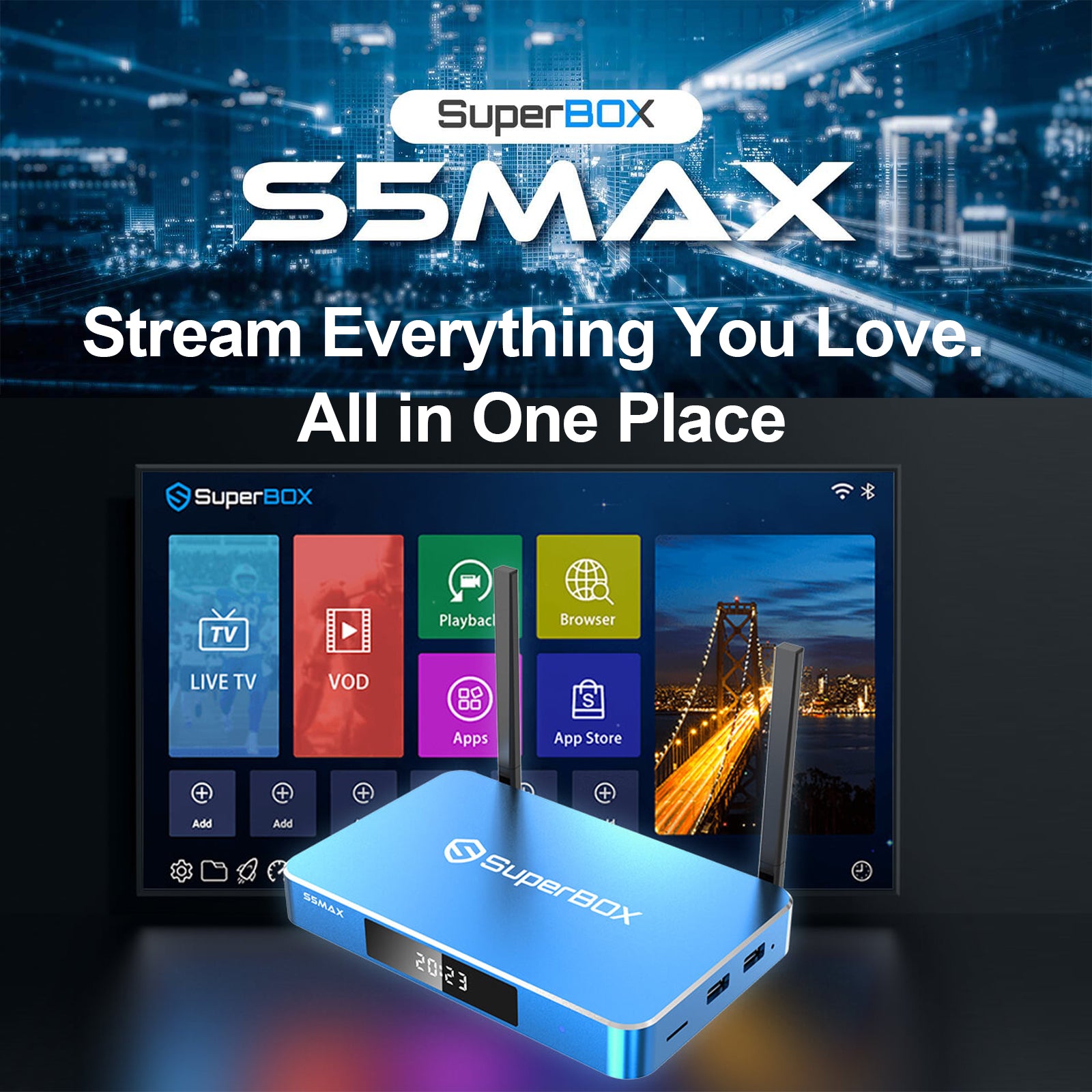 SuperBox S5 Max Andriod TV Box 4GB RAM 64GB ROM 2024