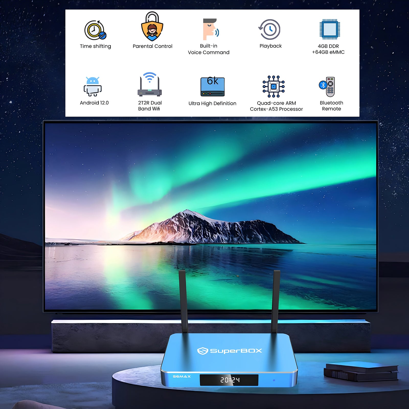 SuperBox S6 Max Andorid TV Box 4GB RAM 64GB ROM 2025